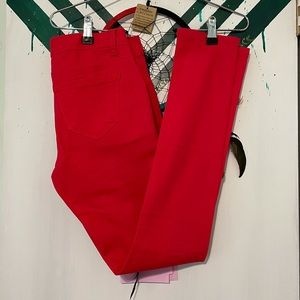 Red denim pant